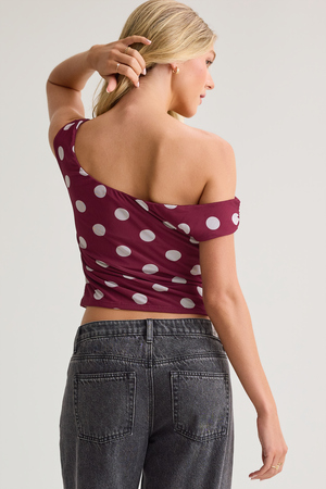 Nola Off-Shoulder Dot Top - Altar'd State