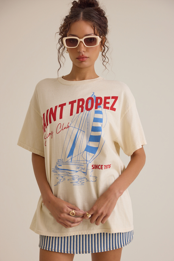 Saint Tropez Sailing Club Oversized Tee - Altar'd State