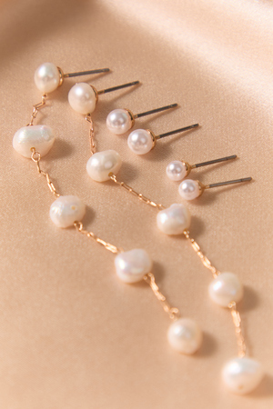 18K Gold Pearl Dangle Trio Pack - Altar'd State - 