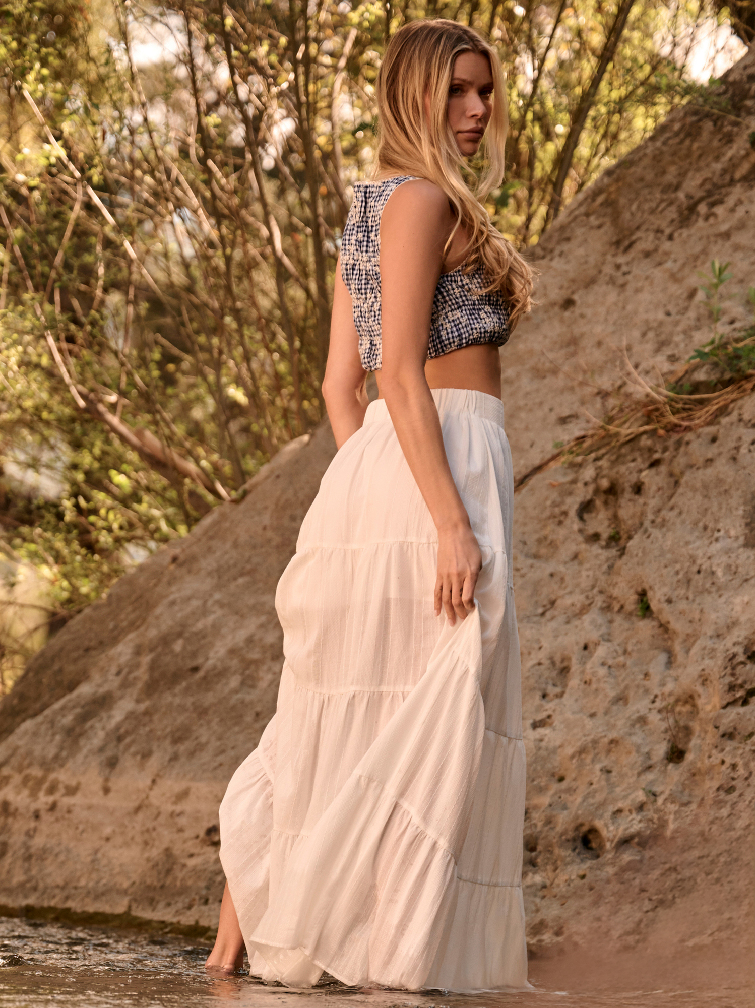 maxi skirt dress Red Elva Satin Maxi Skirt