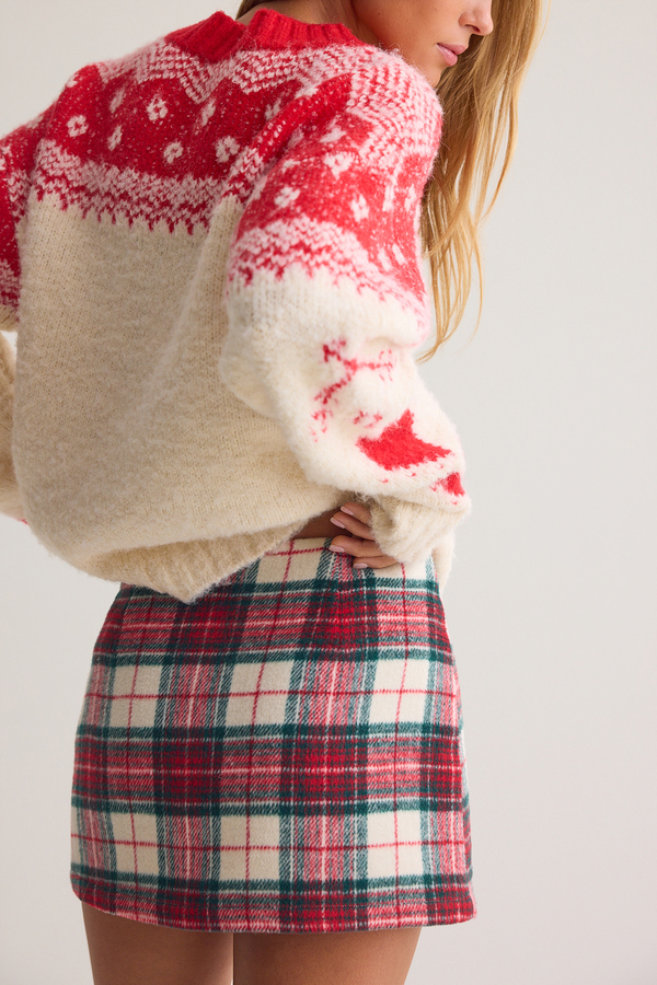 Holly Plaid Mini Skort Detail 4 - Altar'd State