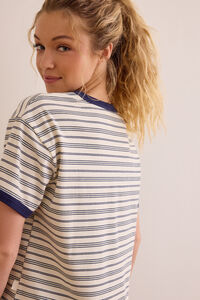 Power Stripe Ringer Boxy Tee Detail 5 - Altar'd State