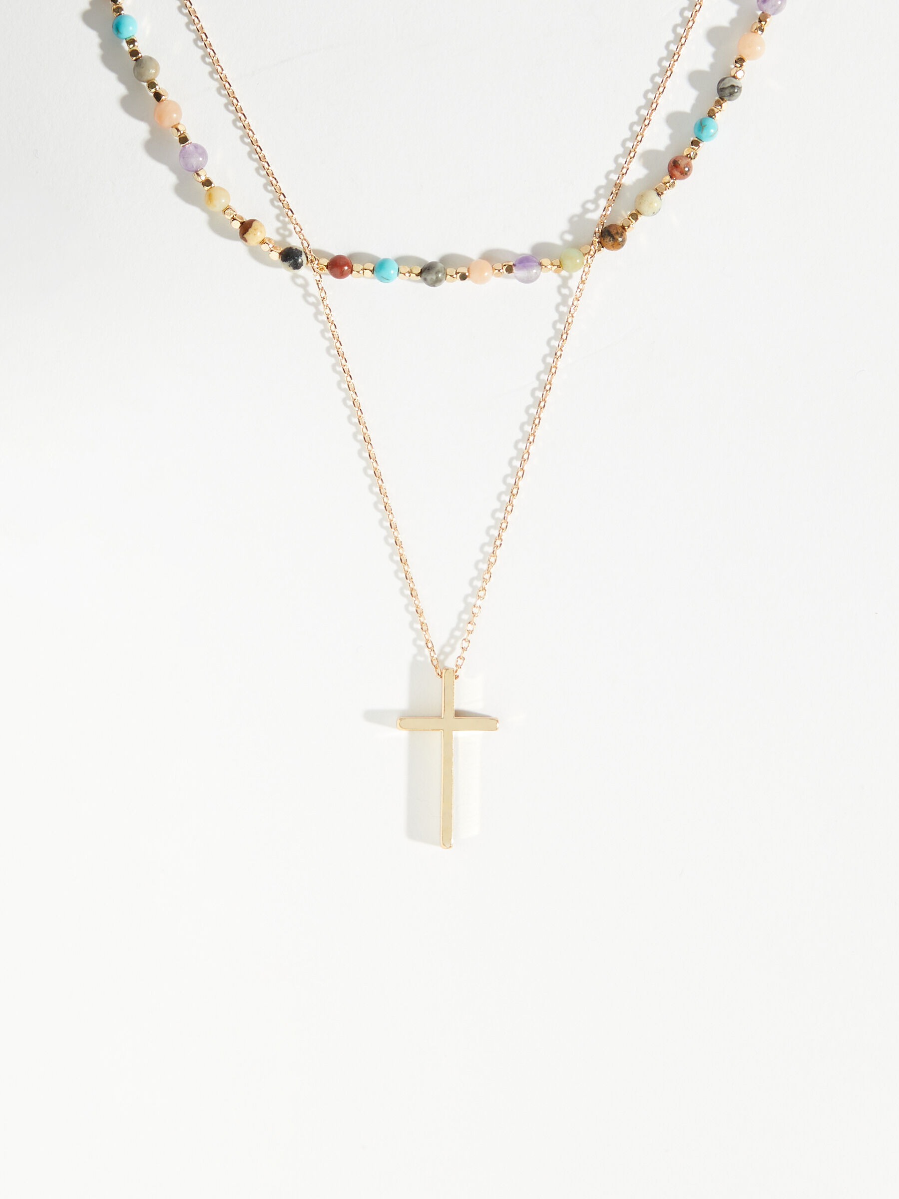 Mixed Beaded Cross Necklace | Altar'd State