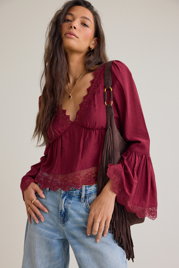 Chana Long Sleeve Babydoll Top - Altar'd State