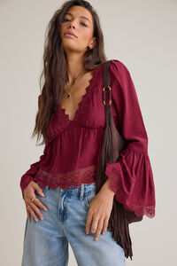 Chana Long Sleeve Babydoll Top - Altar'd State
