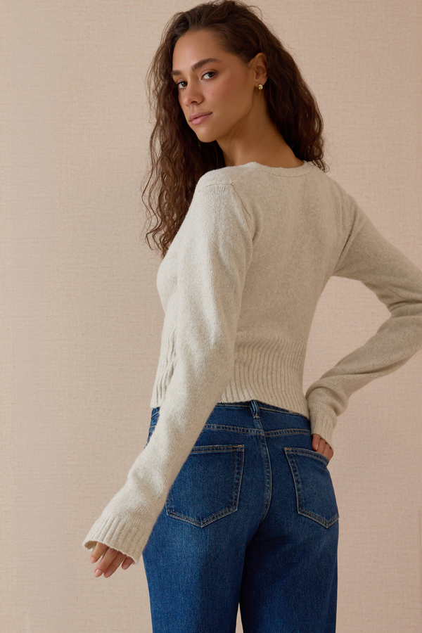 Ciela Wrap Button Side Sweater Detail 6 - Altar'd State