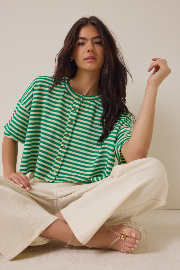 Keaton Button-Up Stripe Top - Altar'd State