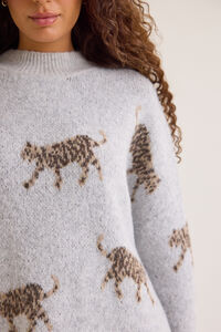 Kerri Cheetah Pullover Tunic Sweater Detail 3 - Altar'd State