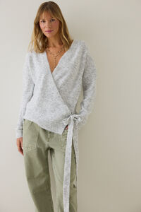 Thallo Oversized Marled Wrap Cardigan Detail 2 - Altar'd State