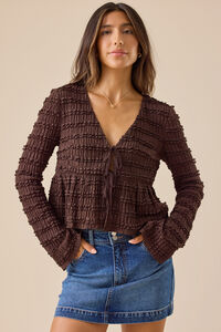 Livvy Ruffle Tie Front Top - Altar'd State