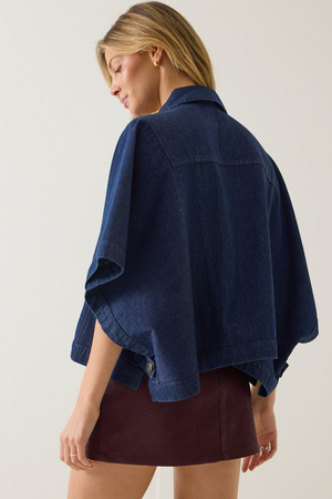 Emy Denim Cape Jacket - Altar'd State - 