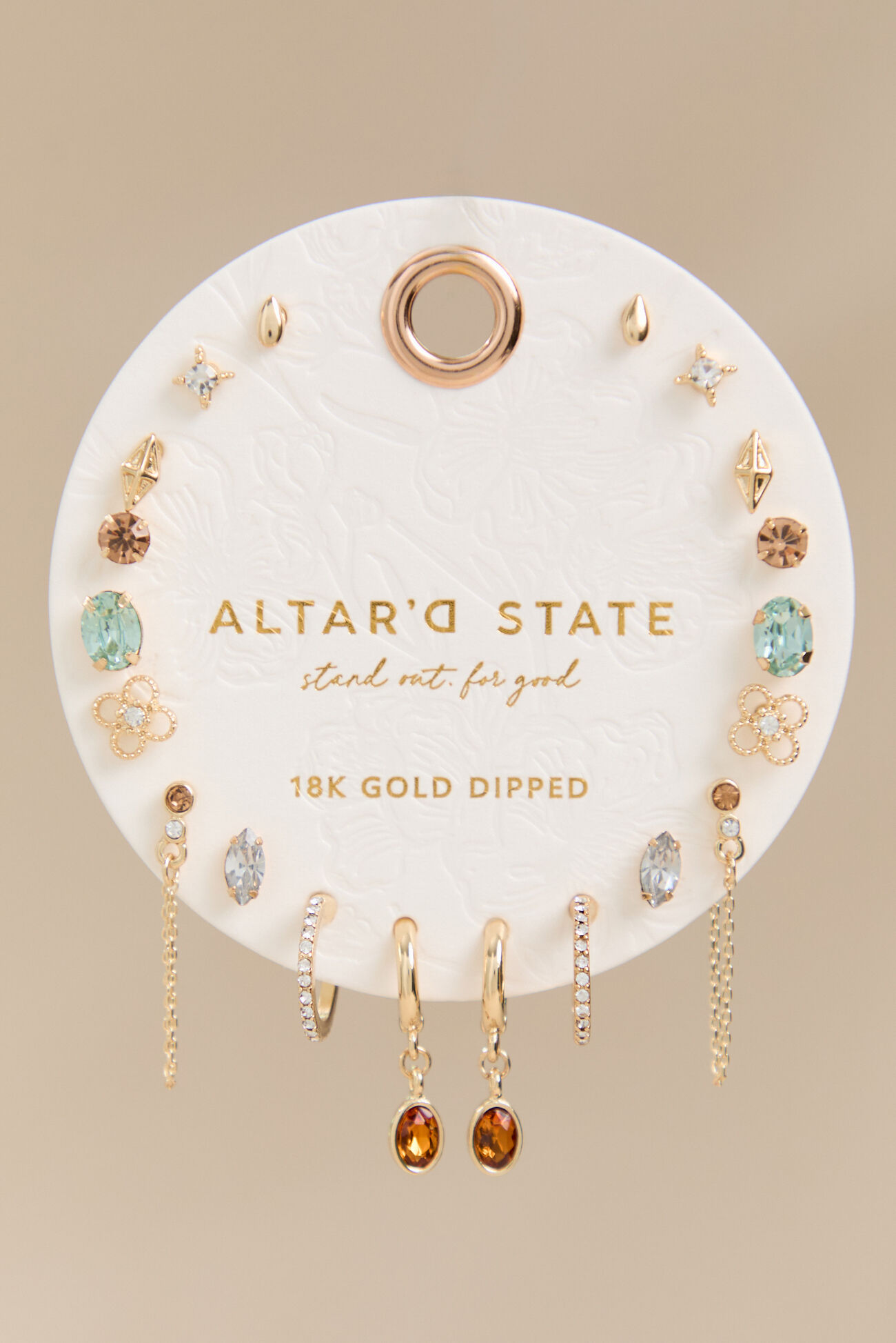 18K Fall Gem 10-Piece Earring Set