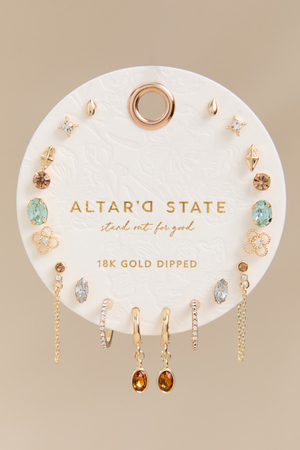 18K Fall Gem 10-Piece Earring Set - Altar'd State