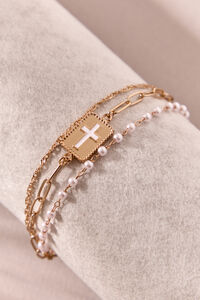 Heavenly Glow Gold Cross Bracelet - Altar'd State