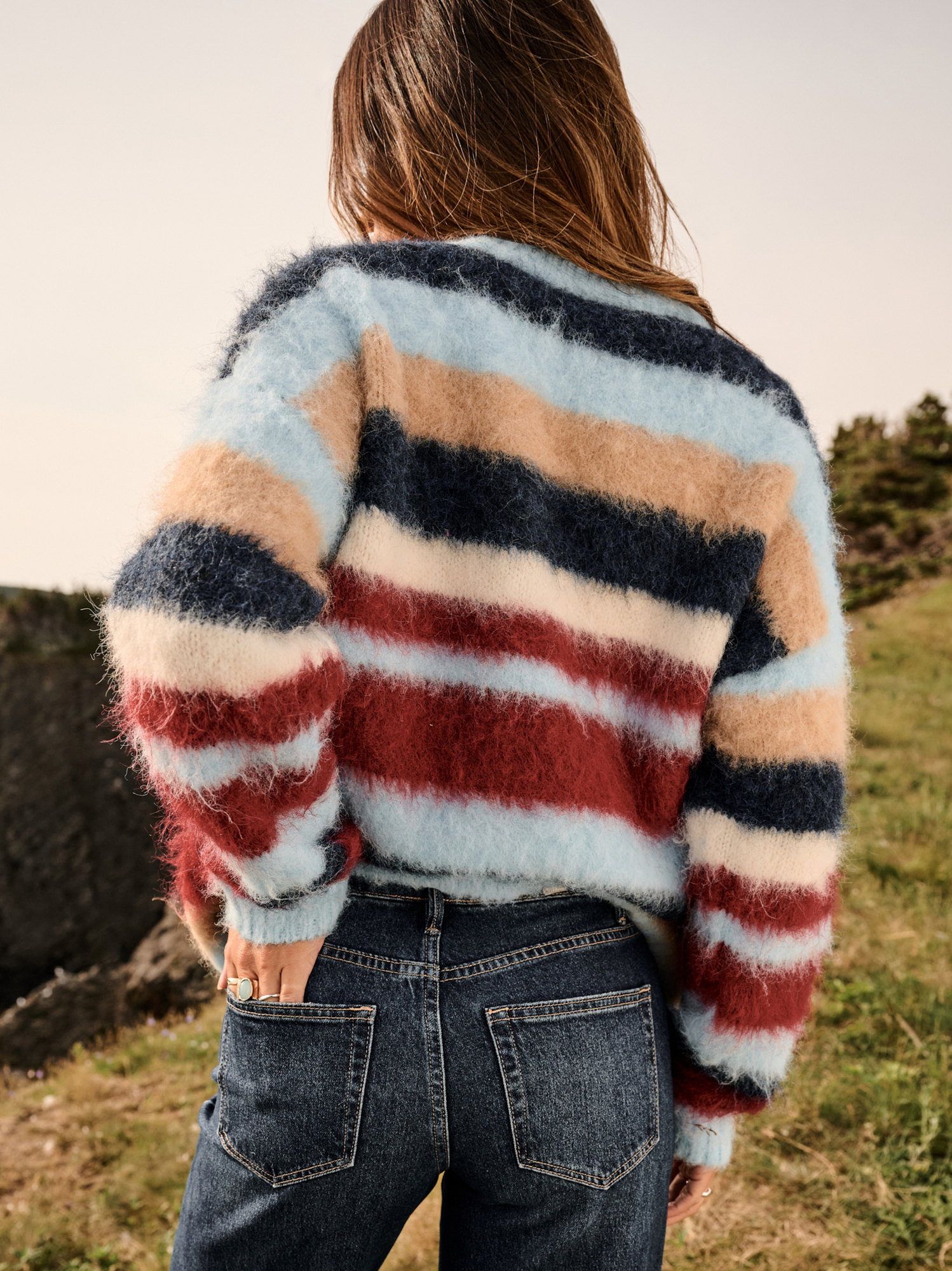 Hazel Striped Sweater in Blue Multi | Altar'd State