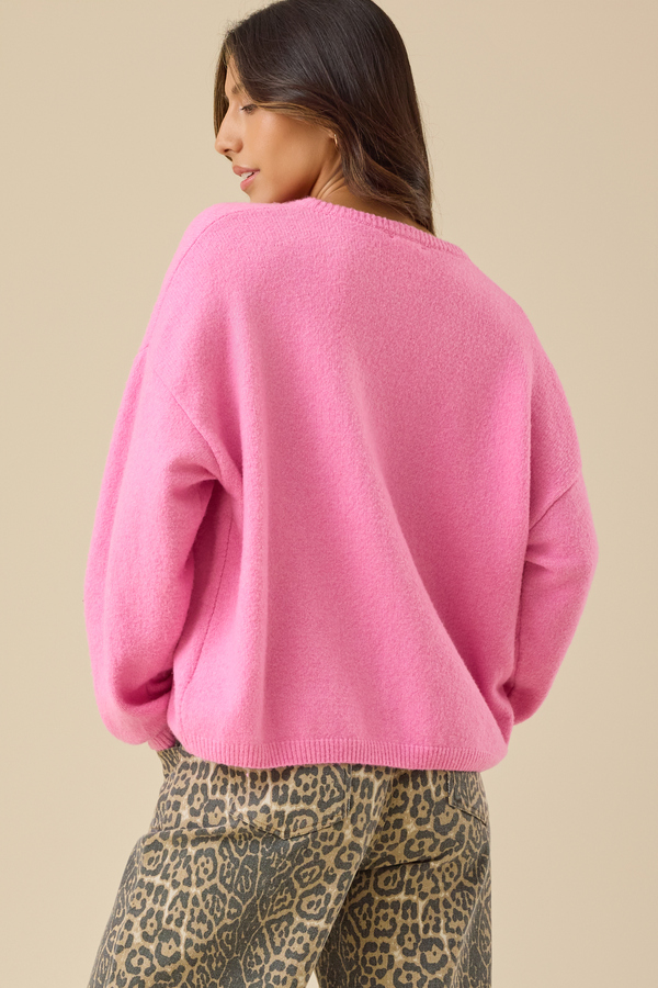 Oriana Button Up Cardigan in Pink | Altar'd State