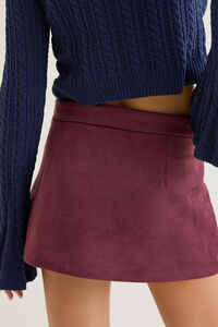 Carleigh Faux Suede Mini Skort Detail 4 - Altar'd State