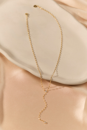 Texture Chain Crystal Y-Necklace - Altar'd State - 