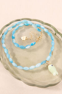Turquoise Coastal Fish Charm Necklace Detail 2 - Altar'd State