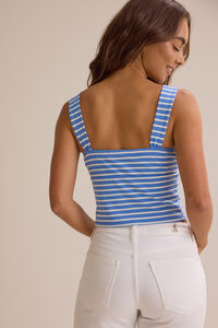 Everlee Stripe Twist Knot Tank Detail 5 - Altar'd State
