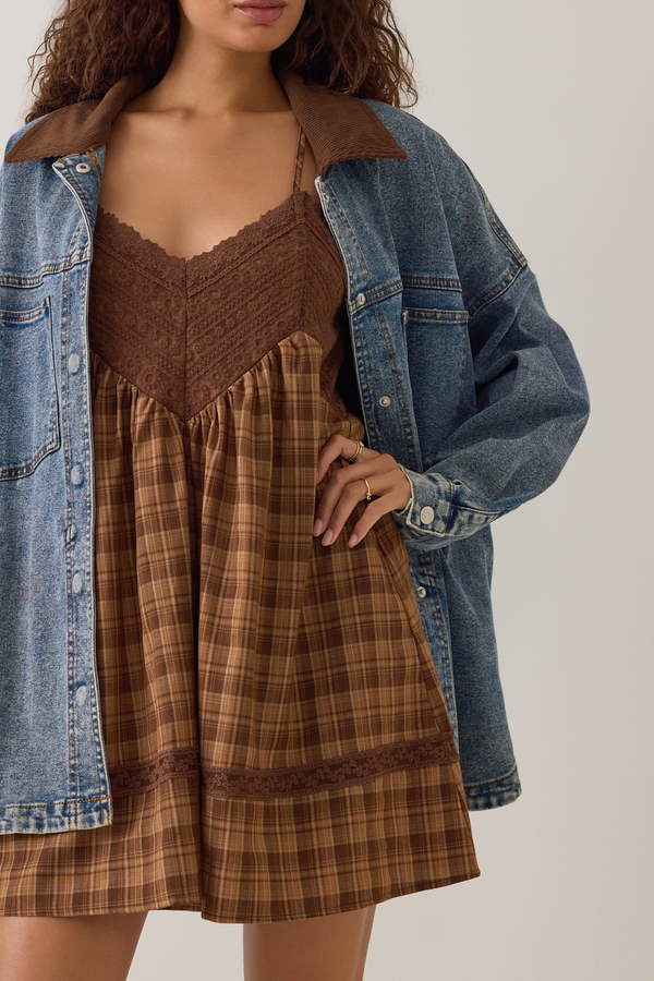 Rachel Plaid Mini Dress Detail 2 - Altar'd State