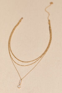 18K Gold Crystal Drop 4 Layer Necklace - Altar'd State