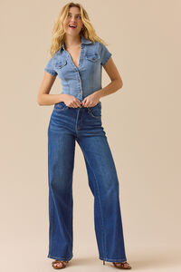 Sadie Denim Top Detail 2 - Altar'd State