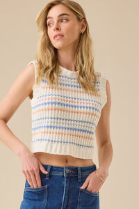 Ellie Stripe Chenille Vest Detail 2 - Altar'd State