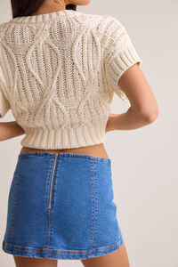 Jasmine Mini Denim Skirt Detail 6 - Altar'd State