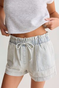 Karcie Striped Paper Bag Shorts - Altar'd State