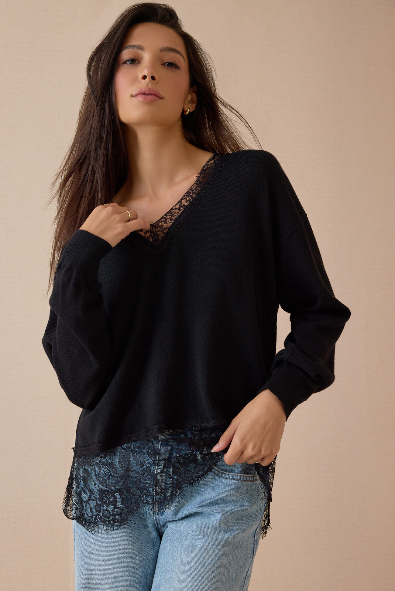 Harley Lace Trim Sweater