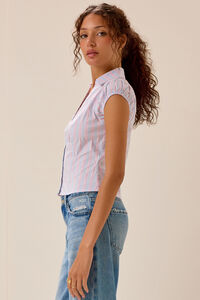 Jude Stripe Button Up Top Detail 4 - Altar'd State