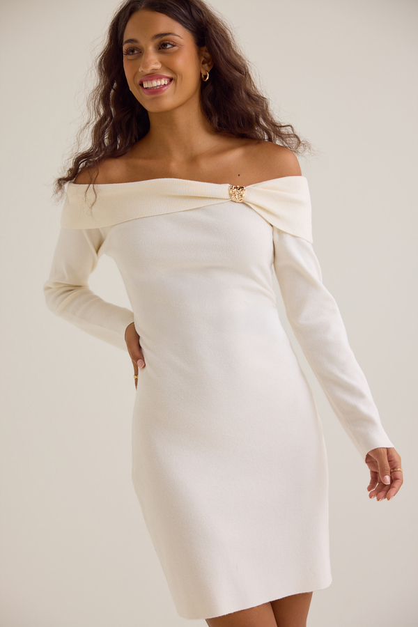 Lillian Off Shoulder Sweater Dress - Altar'd State