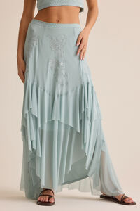 Carlin Ruffle Maxi Skirt Detail 4 - Altar'd State
