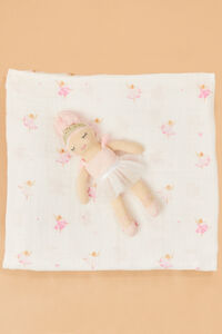 Ballerina Swaddle & Rattle Set by Mud Pie Detail 2 - Altar'd State