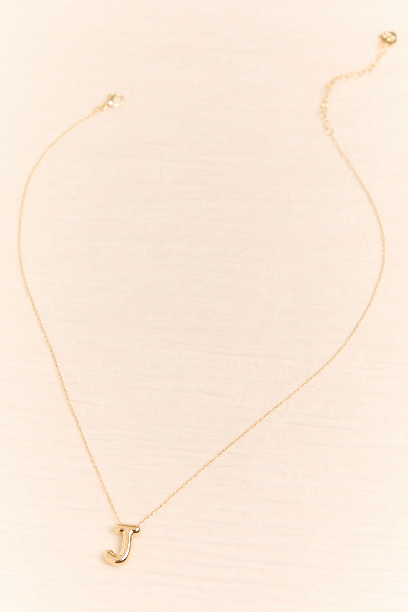18K Gold J Bubble Monogram Necklace