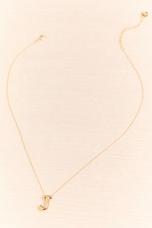 18K Gold J Bubble Monogram Necklace - Altar'd State - 