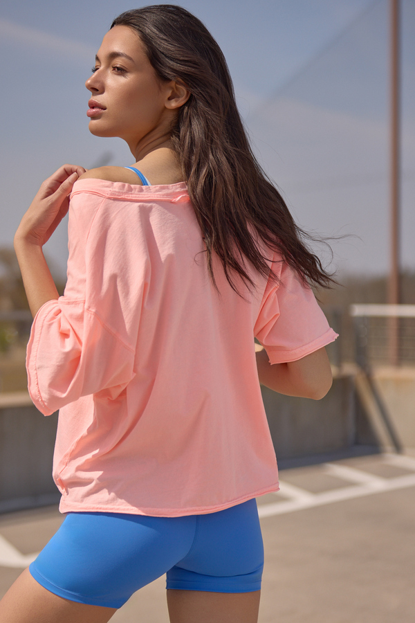 Interval Boxy Tee in Neon Peach | AS Revival