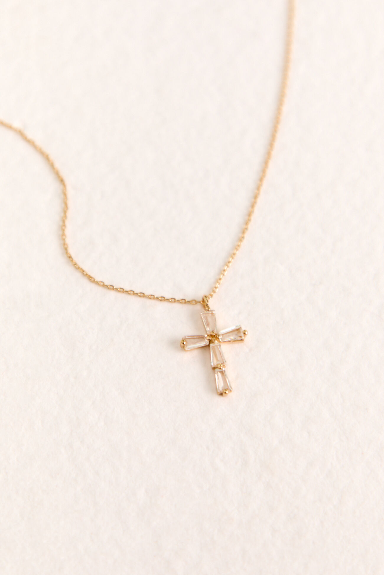 18k Gold Dainty Cross Necklace