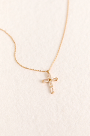 18k Gold Dainty Cross Necklace - Altar'd State - 