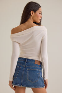 Rhea Asymmetrical Fitted Knit Top Detail 4 - Altar'd State