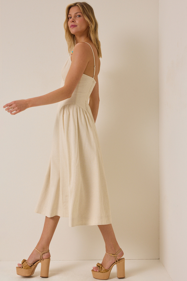 Sirena Beaded Linen Dress Detail 3 - Altar'd State
