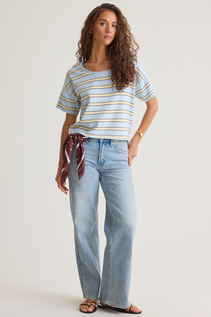 Dylane Striped Knit Tee - Altar'd State - 