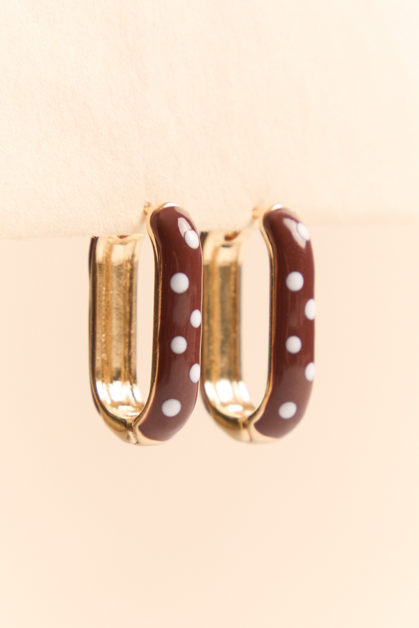 Polka Dot Oval Hoop - Altar'd State