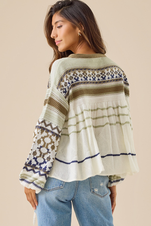 Belle Boho Babydoll Sweater - Altar'd State - 