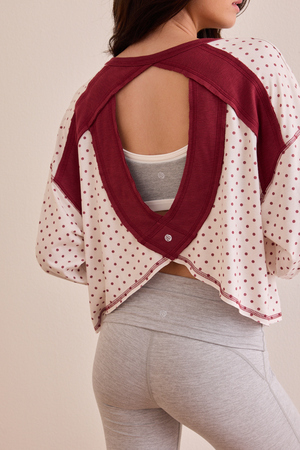 In Motion Circle Back Polka Dot Long Sleeve Tee - Altar'd State - 