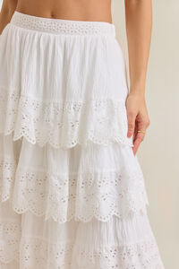 Dara Crochet Midi Skirt in White | Altar'd State