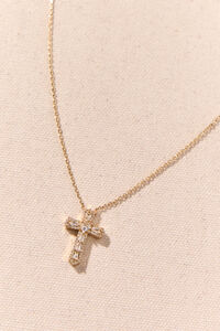 18K Gold Dipped Crystal Glitz Cross Necklace Detail 3 - Altar'd State