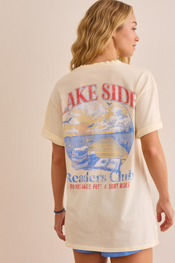 Lake Side Readers Oversized Graphic Tee Detail 5 - Altar'd State