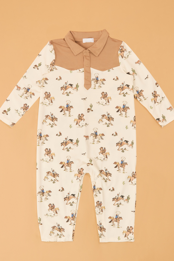Horse Wrangler Long Sleeve Romper - Altar'd State